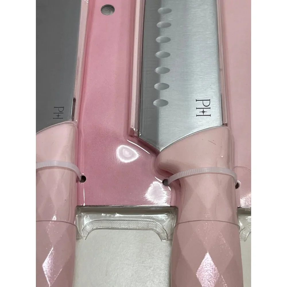 Paris Hilton 2-Piece Santoku Knife W/Blade Guards & High-Carbon Stainless‎ Steel